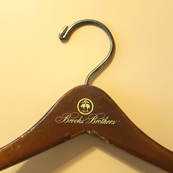 Vtg Brooks Brothers Wilde Shoulders Wooden Gold Hook Suit Hanger - Picture 1 of 6